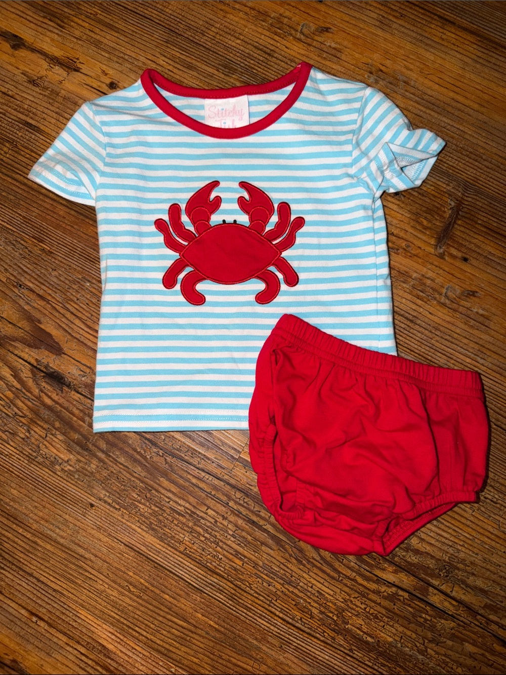 Stitchy Fish Crab Diaper Set